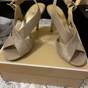 Michael Kors Shimmering Gold Heels